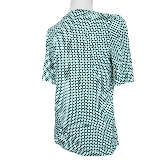 Jones New York Sport cotton green black white top geometric pattern short sleeve - Picture 5 of 11